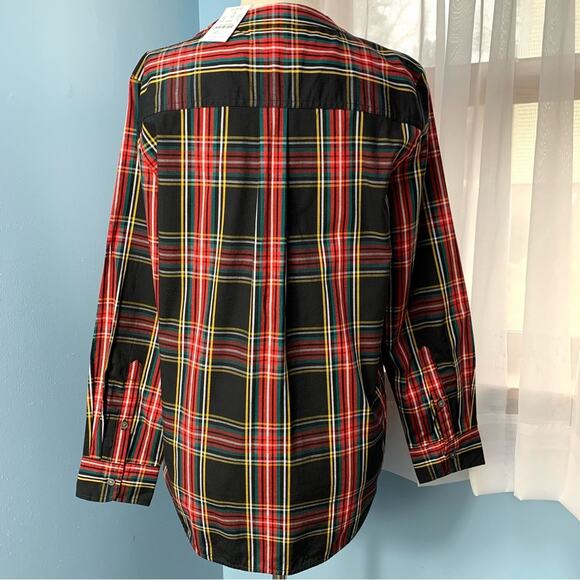 NWT J. Crew Stewart Tartan Plaid Tunic with Jeweled Buttons - Picture 8 of 11